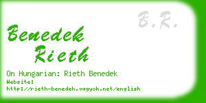 benedek rieth business card